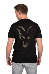 tee shirt black large print fox