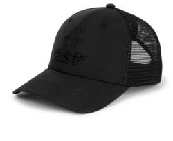 black trucker cap black cat