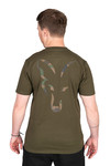 tee shirt vert large print fox